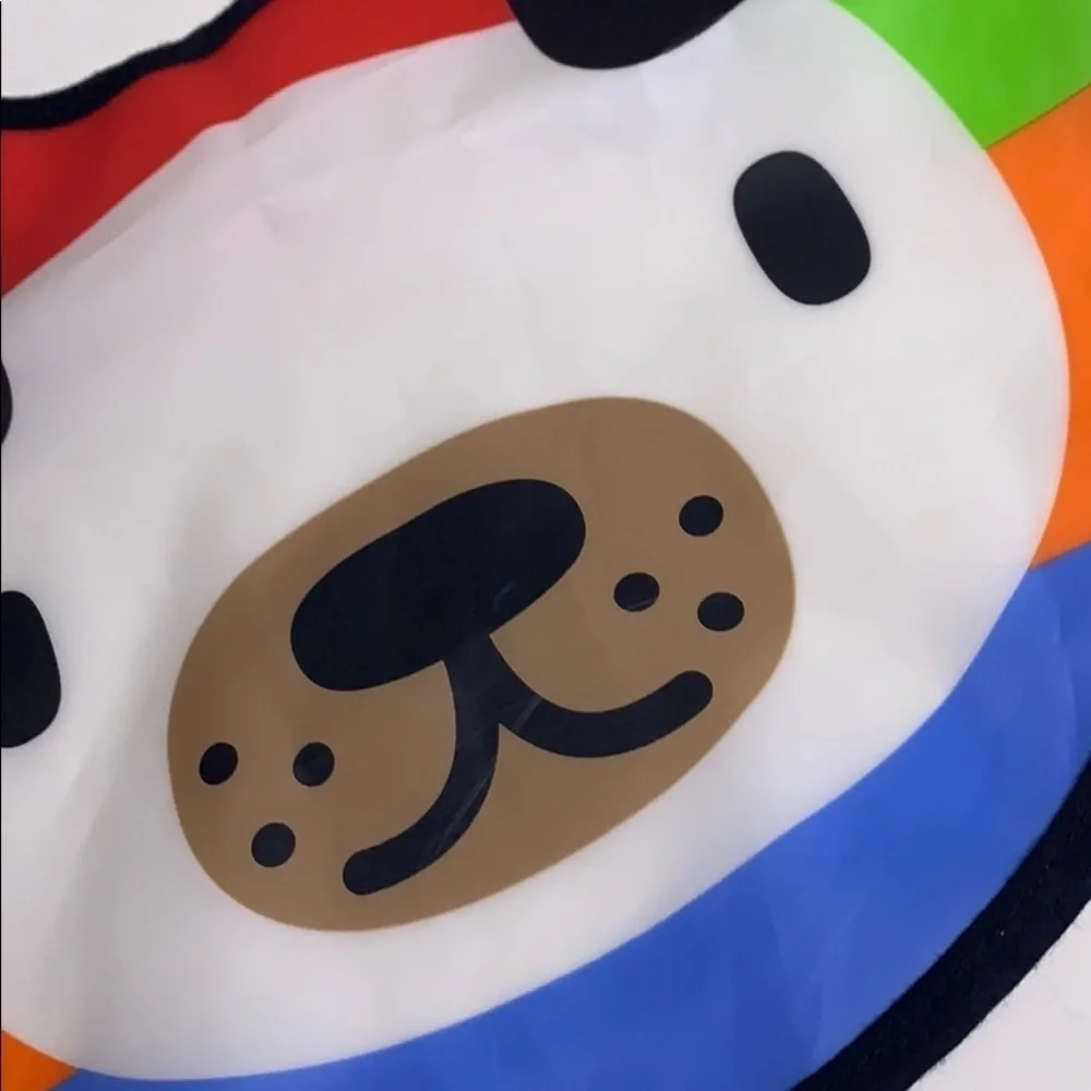 Panda Bear Rainbow Easy clean Wipe-able baby bib